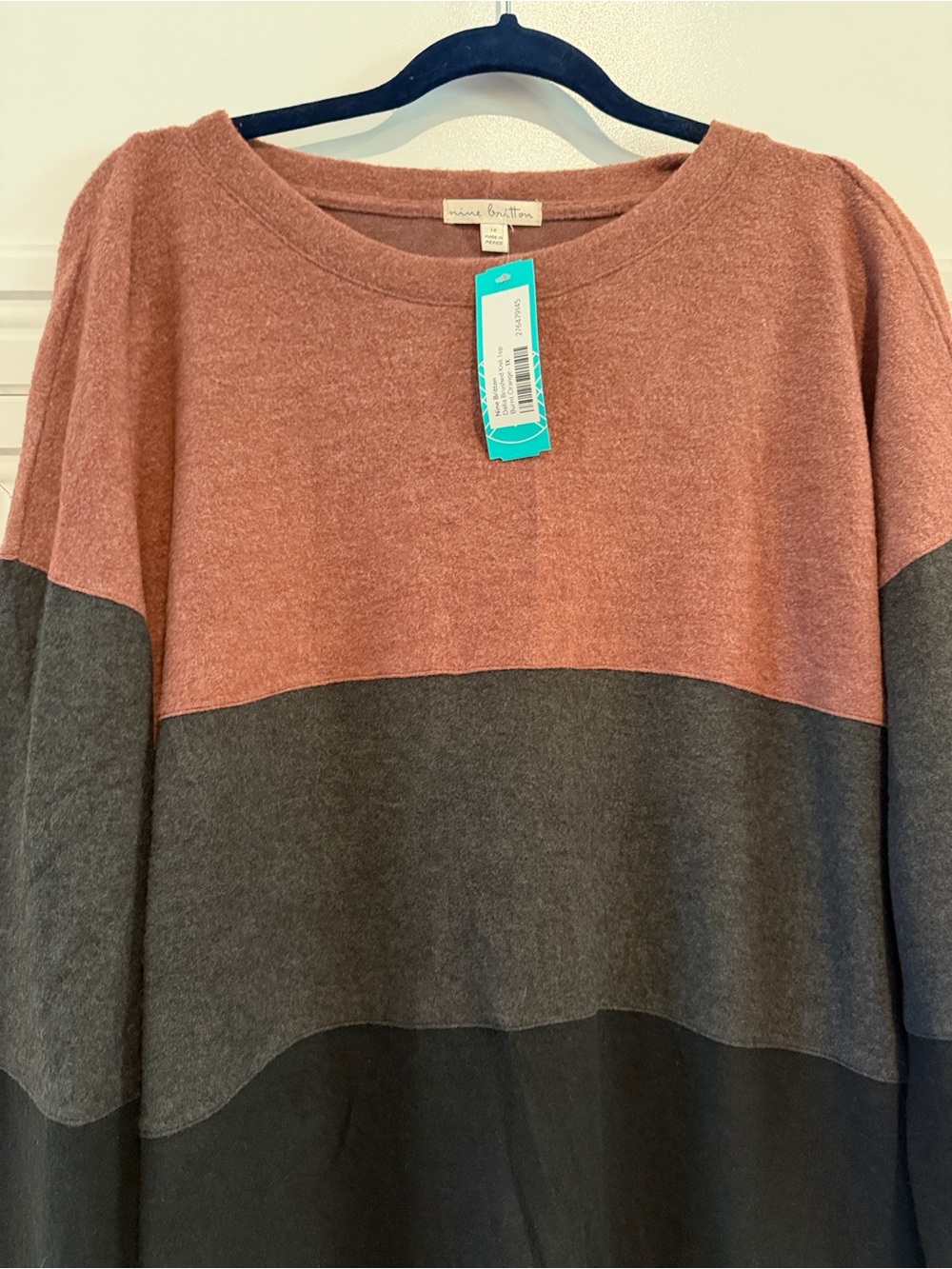 Nine Britton Dalia Brushed Knit Top Long Sleeve Sweater 1X